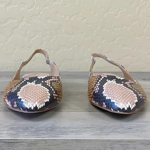 Madewell Margo Snakeskin Slingback Flats, Size 6.5 - Picture 5 of 15